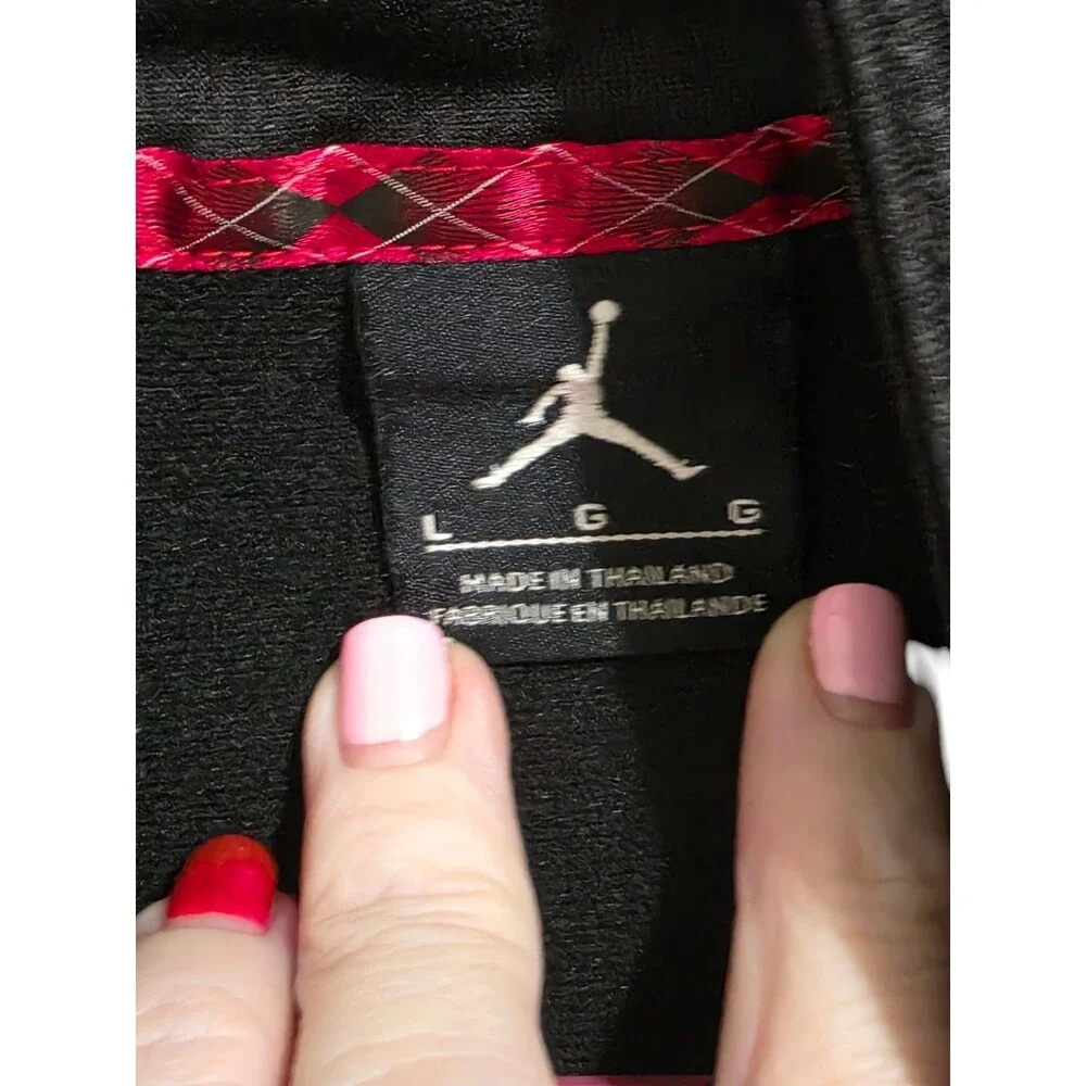 Air Jordan Track Jacket Geo Metric Pattern Black Men's Size L